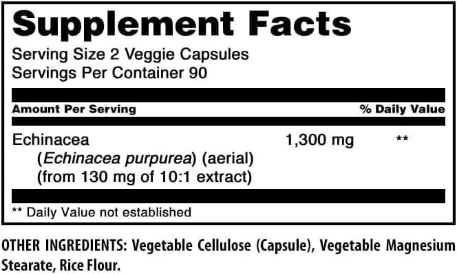 Amazing Nutrition Echinacea purity seal indicating quality standards