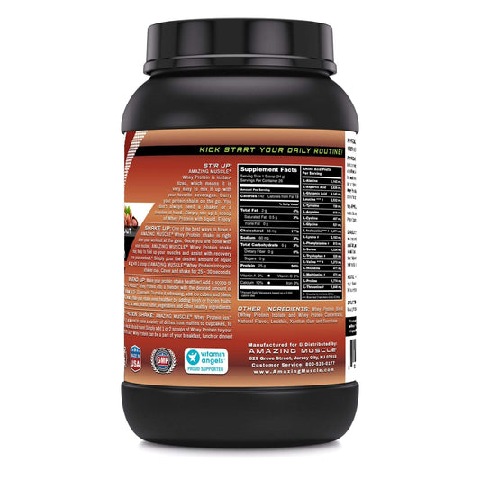 Amazing Nutrition hazelnut whey protein shake image, ideal post-workout protein boost.