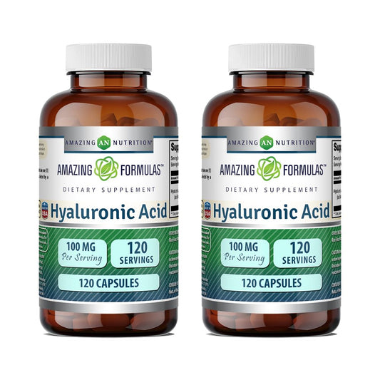 Amazing Nutrition Hyaluronic Acid 100 mg bottle for daily supplementation
