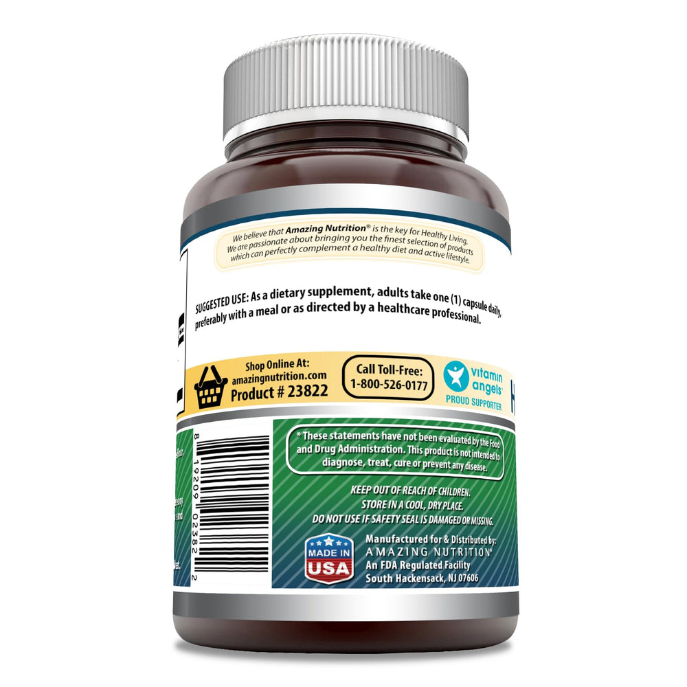 Amazing Nutrition hyaluronic acid packaging closeup, USA-made and GMP-tested quality.