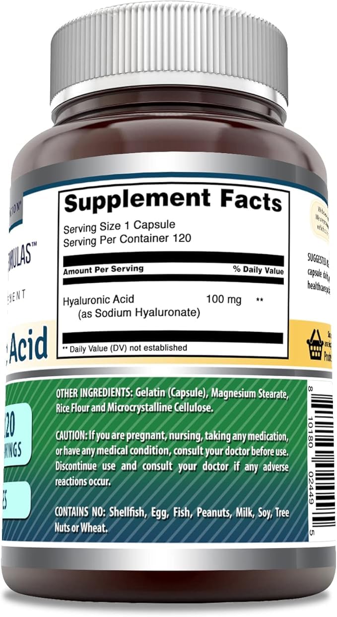 Amazing Nutrition hyaluronic acid capsules close-up for convenient daily use