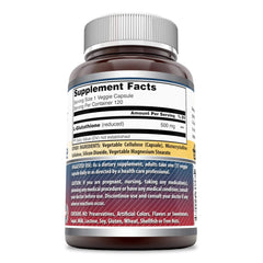 Amazing Nutrition L-Glutathione 500 mg packaging close-up shows non-GMO and gluten-free labels