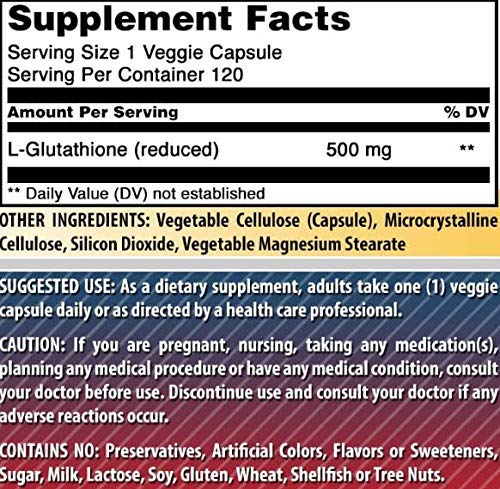 Amazing Nutrition L-Glutathione 500 mg capsule close-up demonstrates easy daily intake