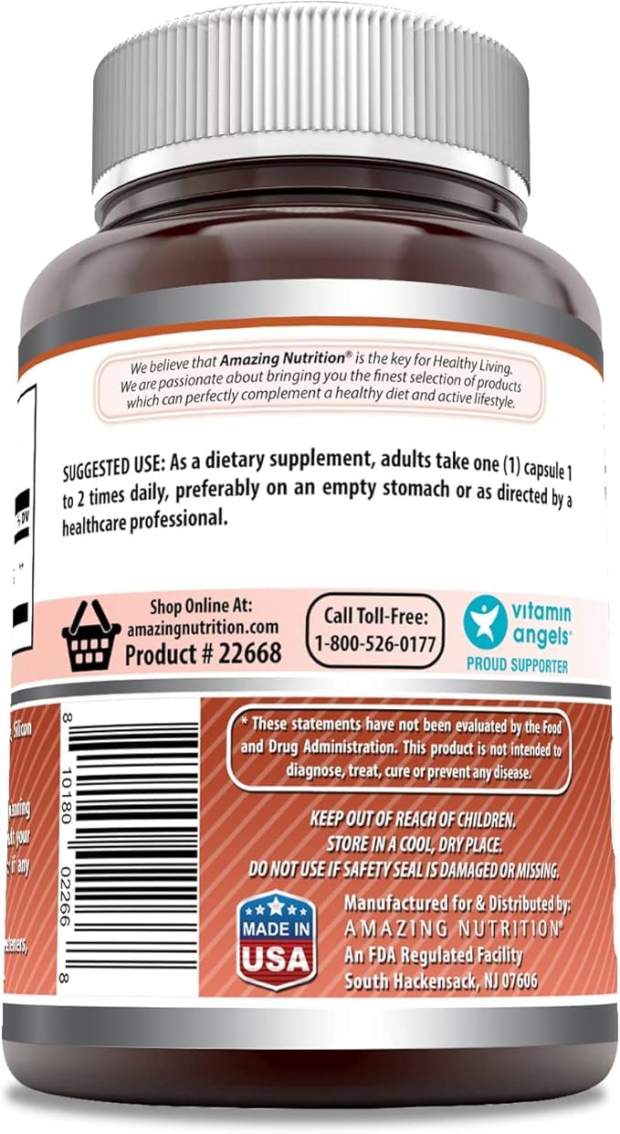 Amazing Nutrition lysine bottle showing 250 servings for long-term use.