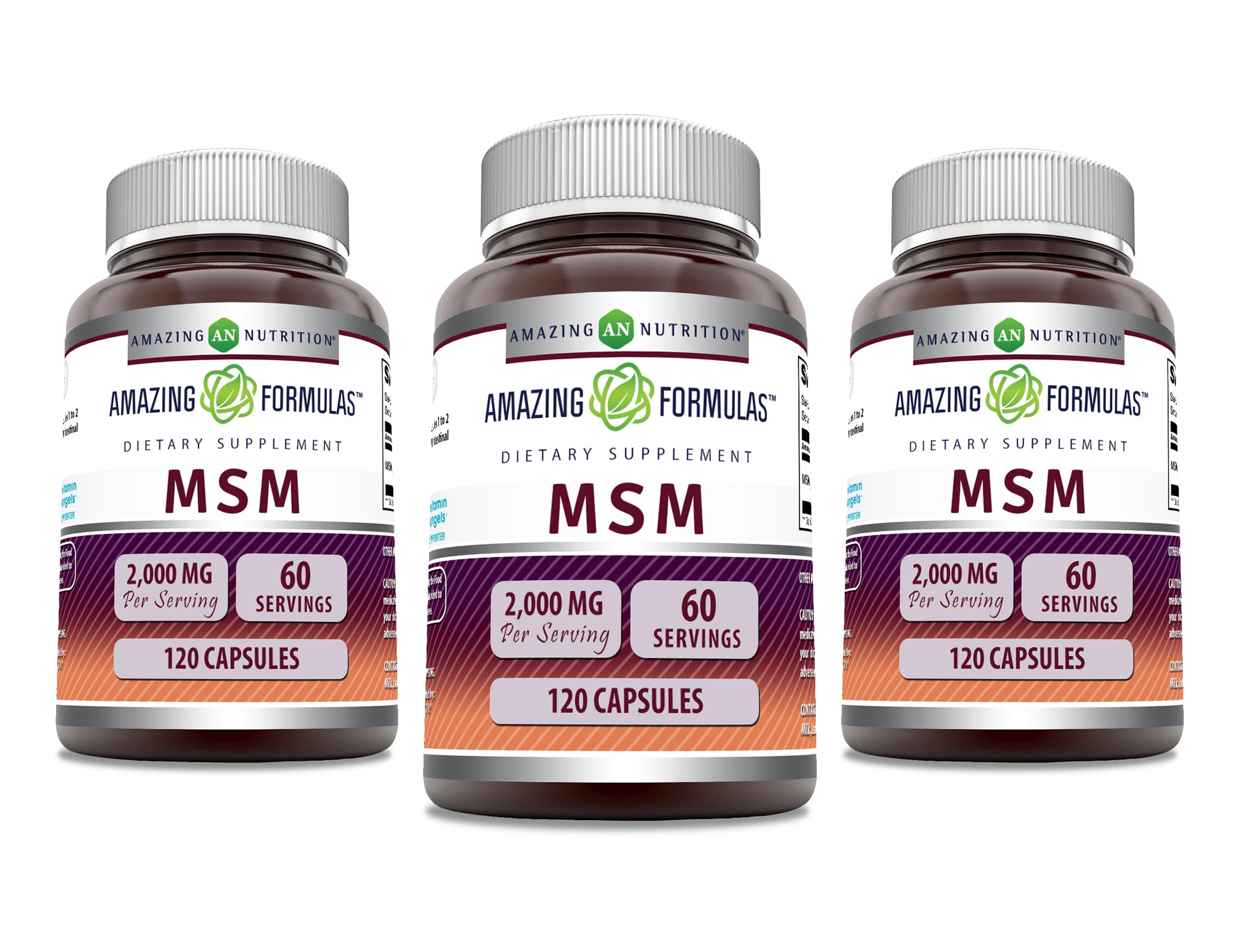 Amazing Nutrition MSM bottle-front showing 2000 mg per serving for daily routines.