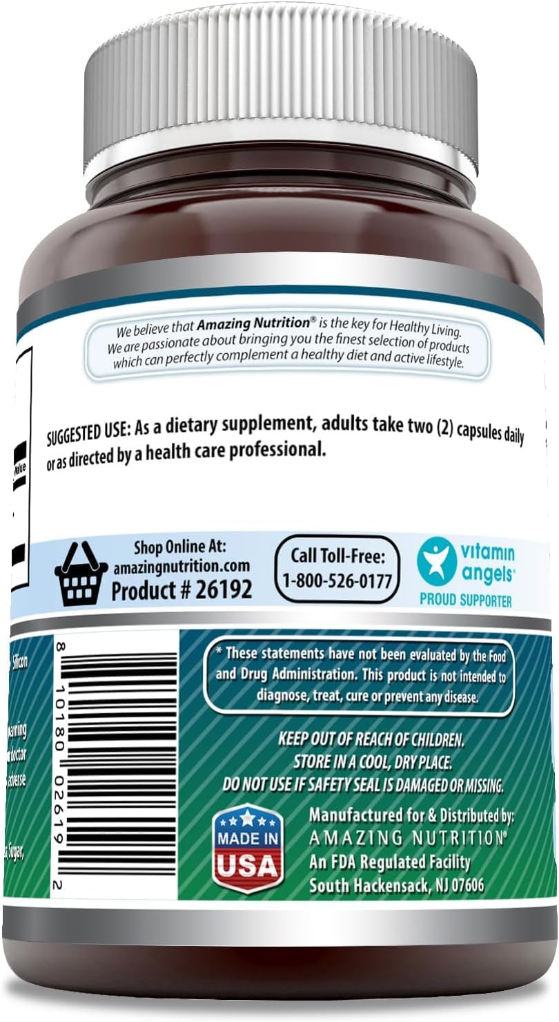Amazing Nutrition NAC 600 mg label with purity and potency details