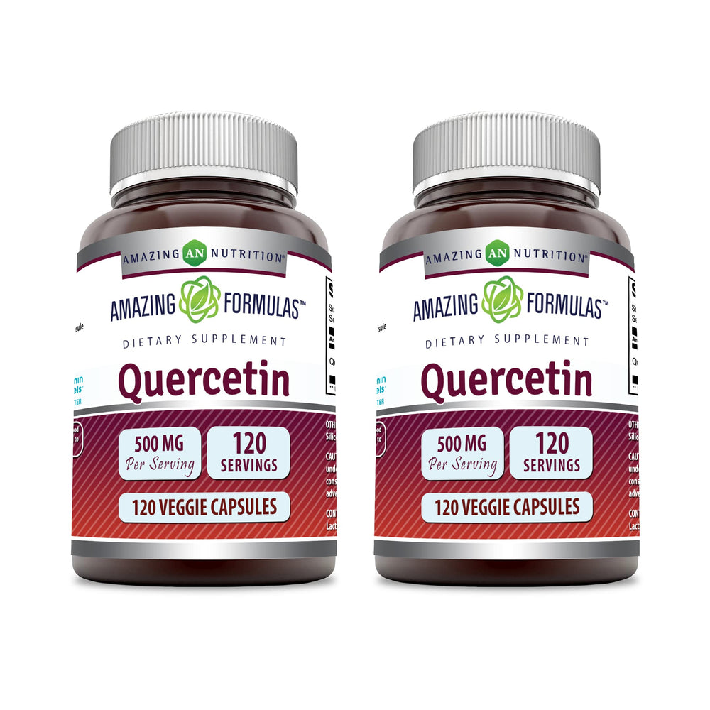 Amazing Nutrition Quercetin 500mg veggie capsules bottle for easy daily use