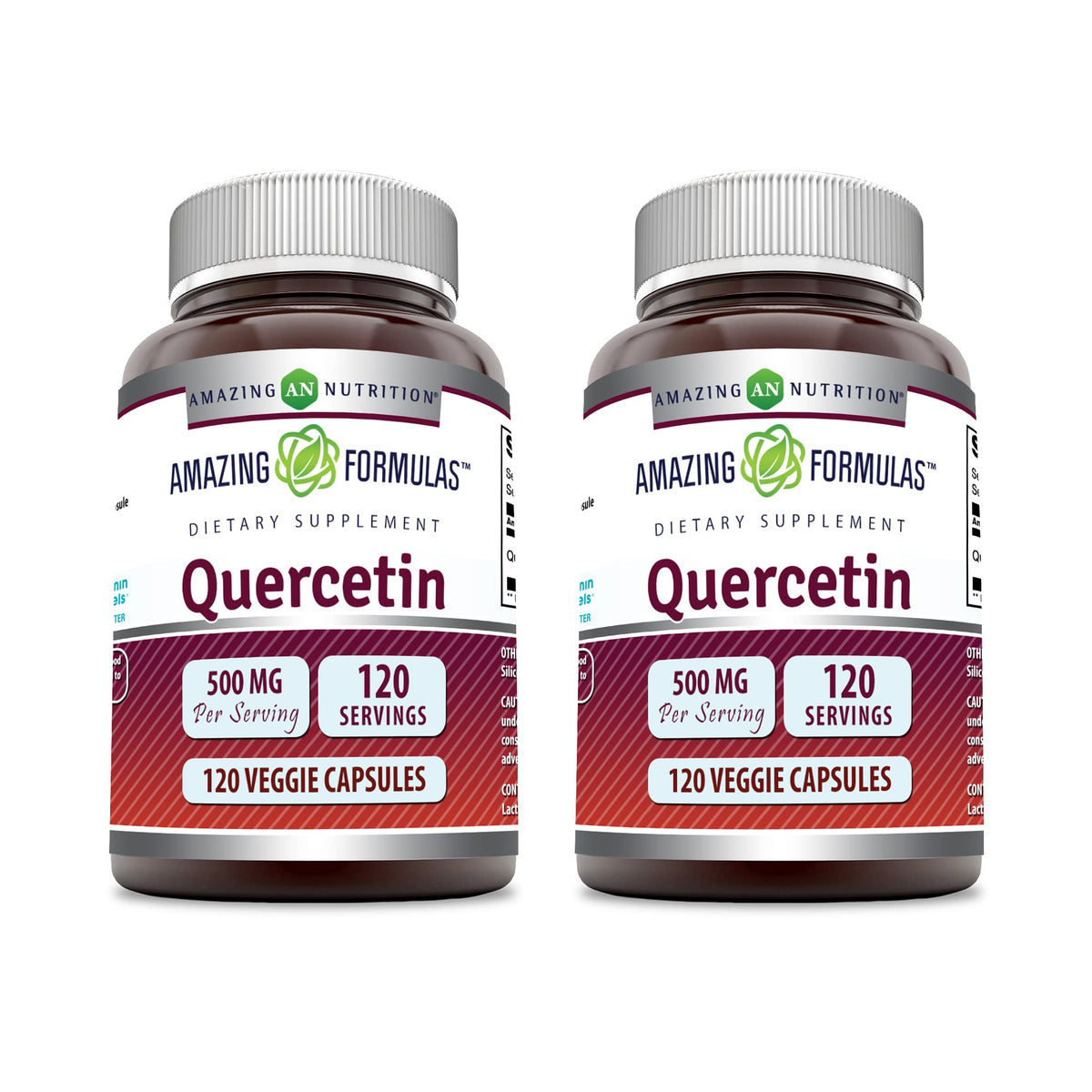 Amazing Nutrition Quercetin 500mg veggie capsules bottle for easy daily use