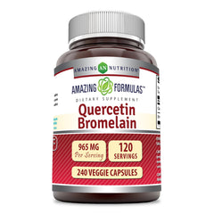 Amazing Nutrition Quercetin-Bromelain bottle with 240 vegan capsules for daily immune support