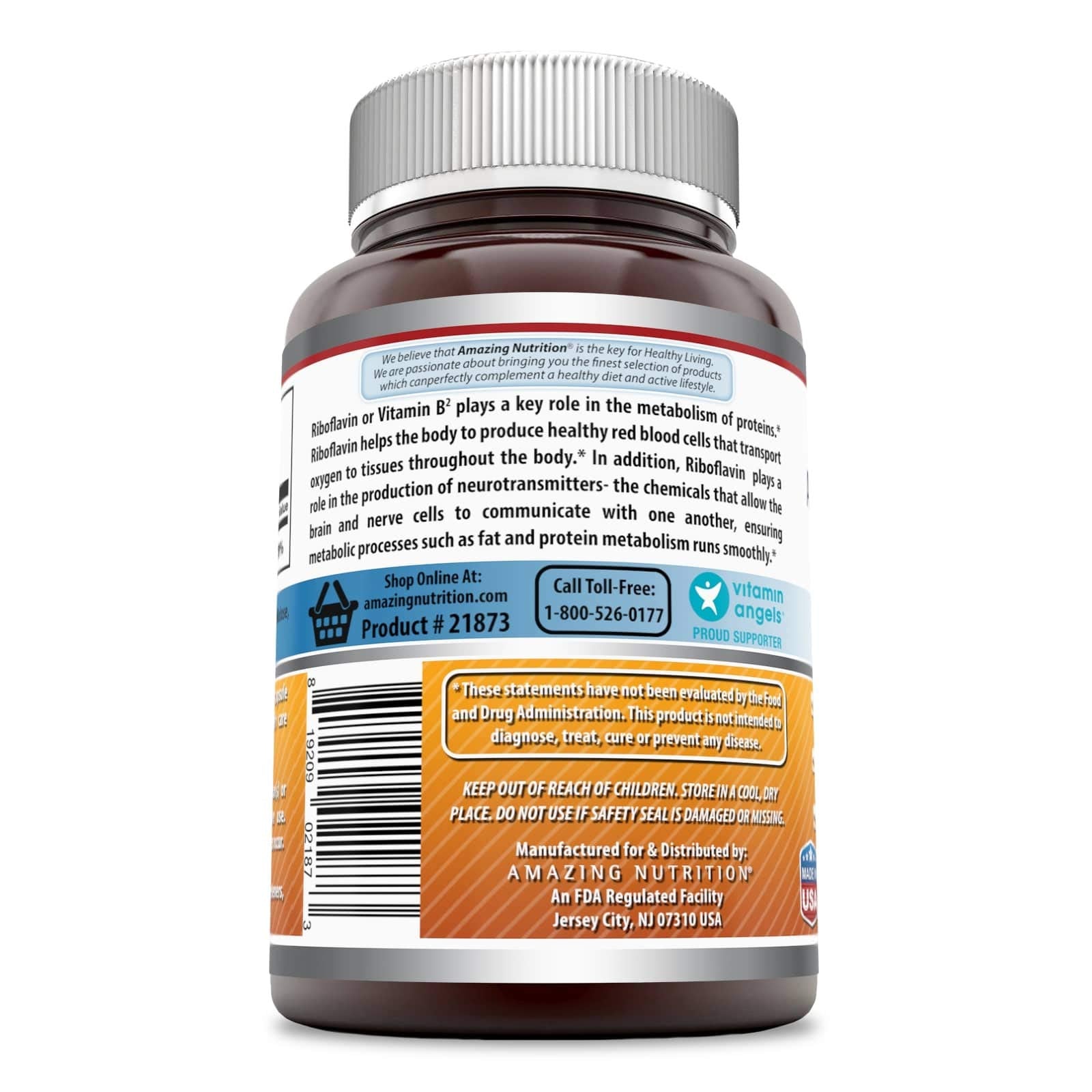 Amazing Nutrition riboflavin capsules arranged for easy daily intake