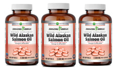 Amazing Nutrition Omega bottle featuring wild Alaskan salmon oil for daily omega support.