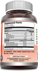 Amazing Nutrition salmon oil softgels close-up showing glossy capsules.