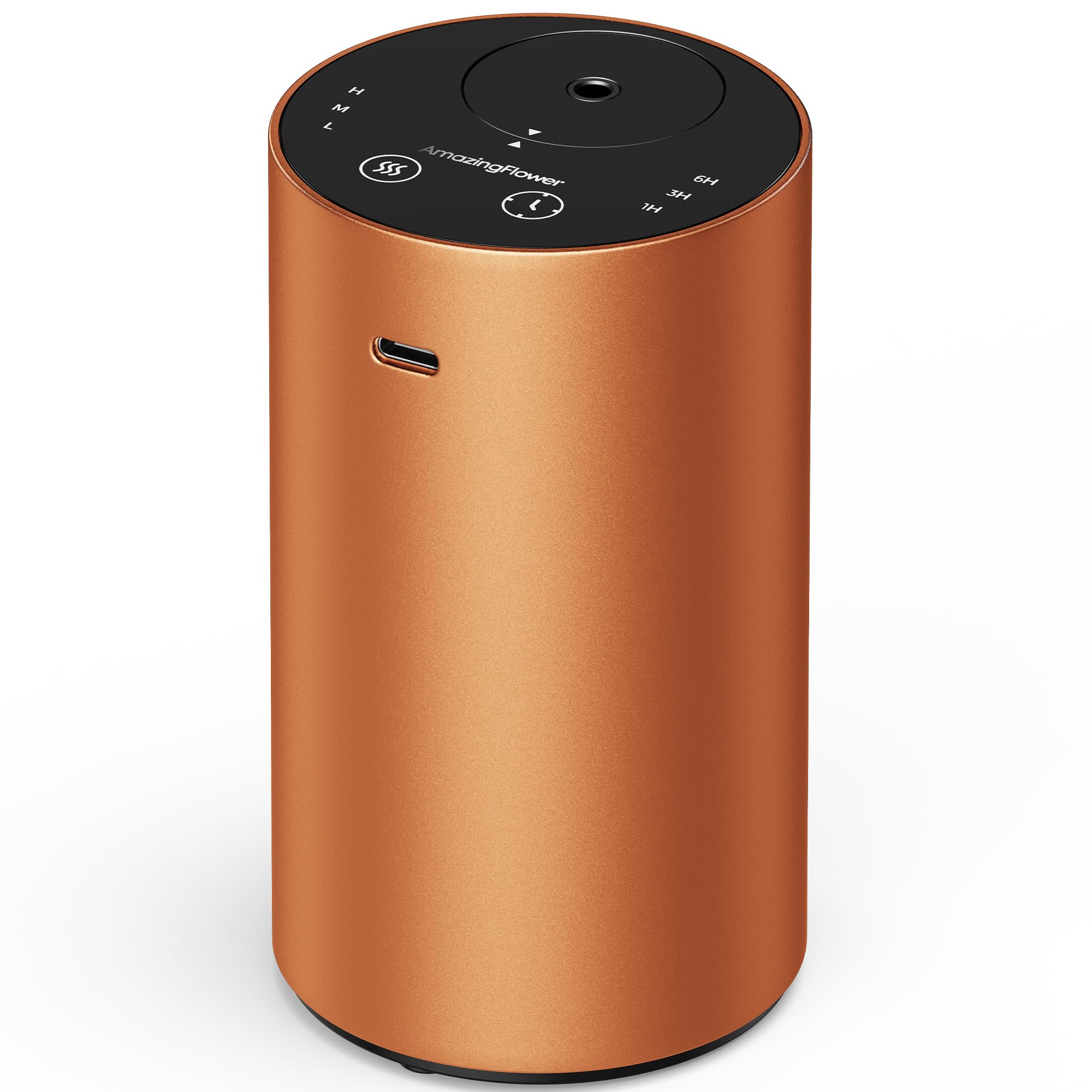 Amazing Flower waterless diffuser in cosmic orange on table delivering pure aroma without water or heat