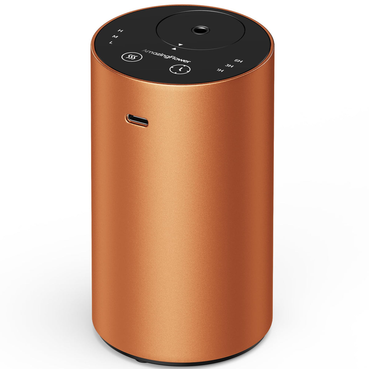 Amazing Flower waterless diffuser in cosmic orange on table delivering pure aroma without water or heat