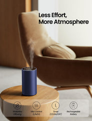 Amazing Flower waterless diffuser top view highlights sleek cylindrical body for modern spaces