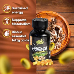 Amazon Andes Moringa softgels capsules laid out for easy daily intake.