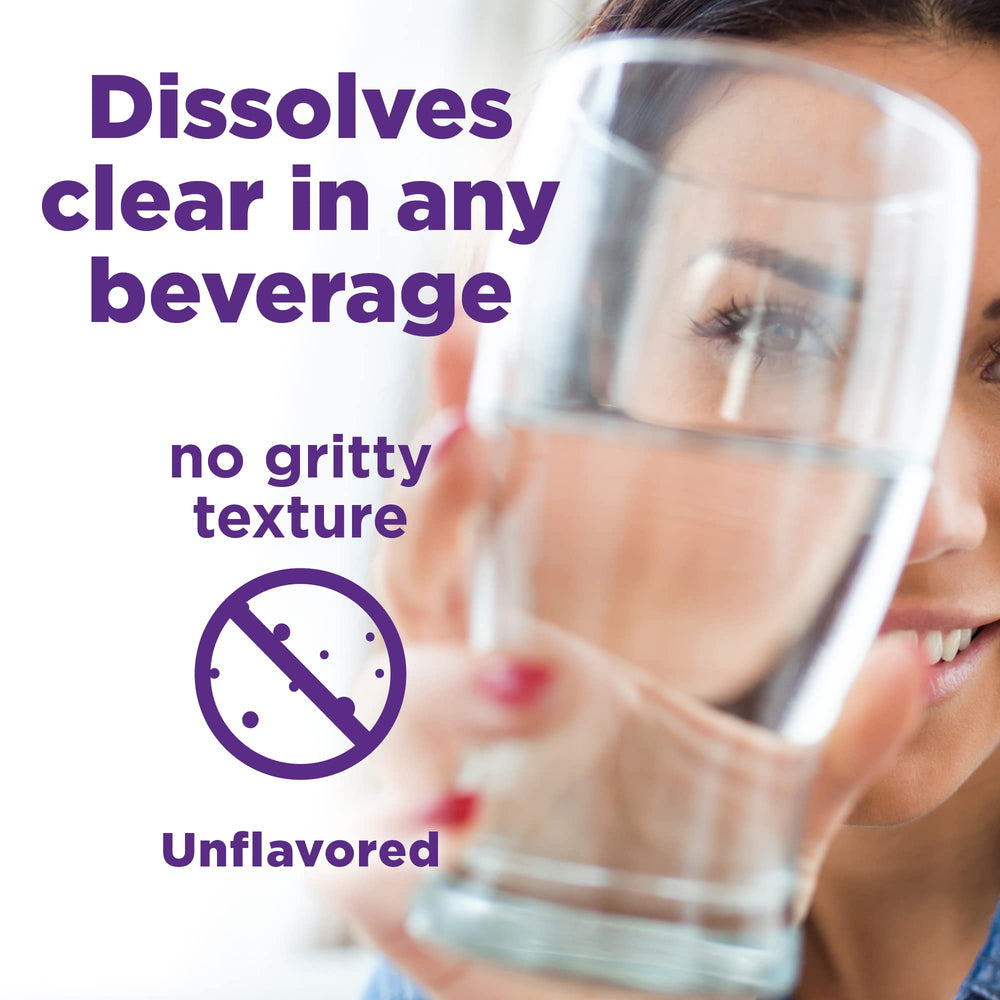 ClearLax powder dissolving in a beverage for convenient use.