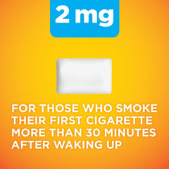 Amazon Basic Care coated nicotine gum 2 mg packaging closeup highlights convenient 160-count supply.