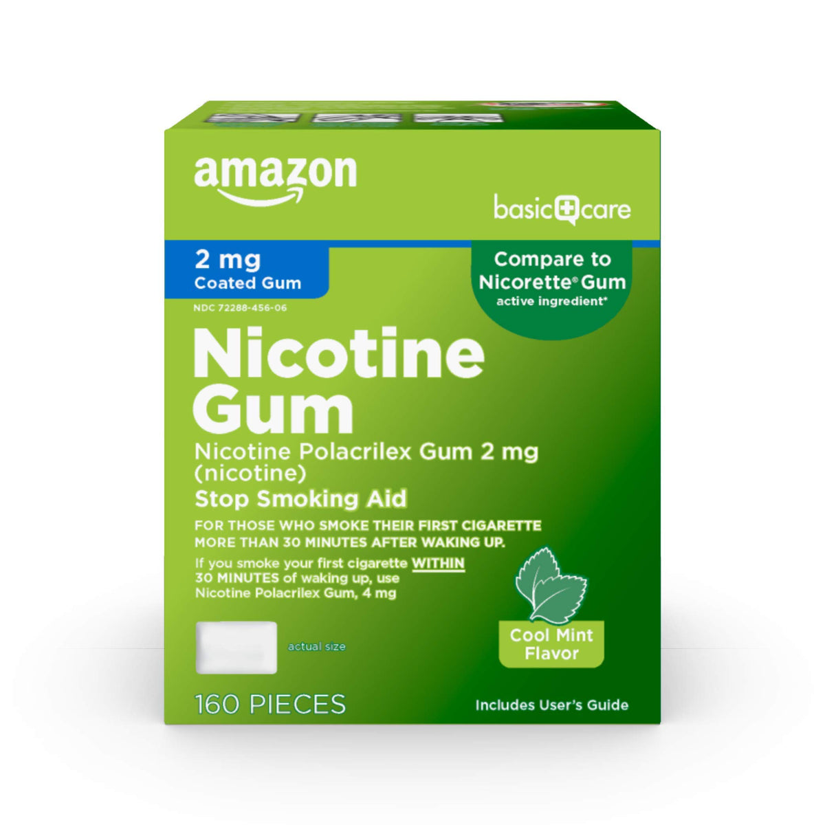 Amazon Basic Care coated nicotine gum 2 mg mint pack easing cravings during quit attempts