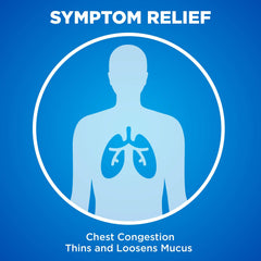 Amazon Basic Care guaifenesin capsules close-up for productive cough support.