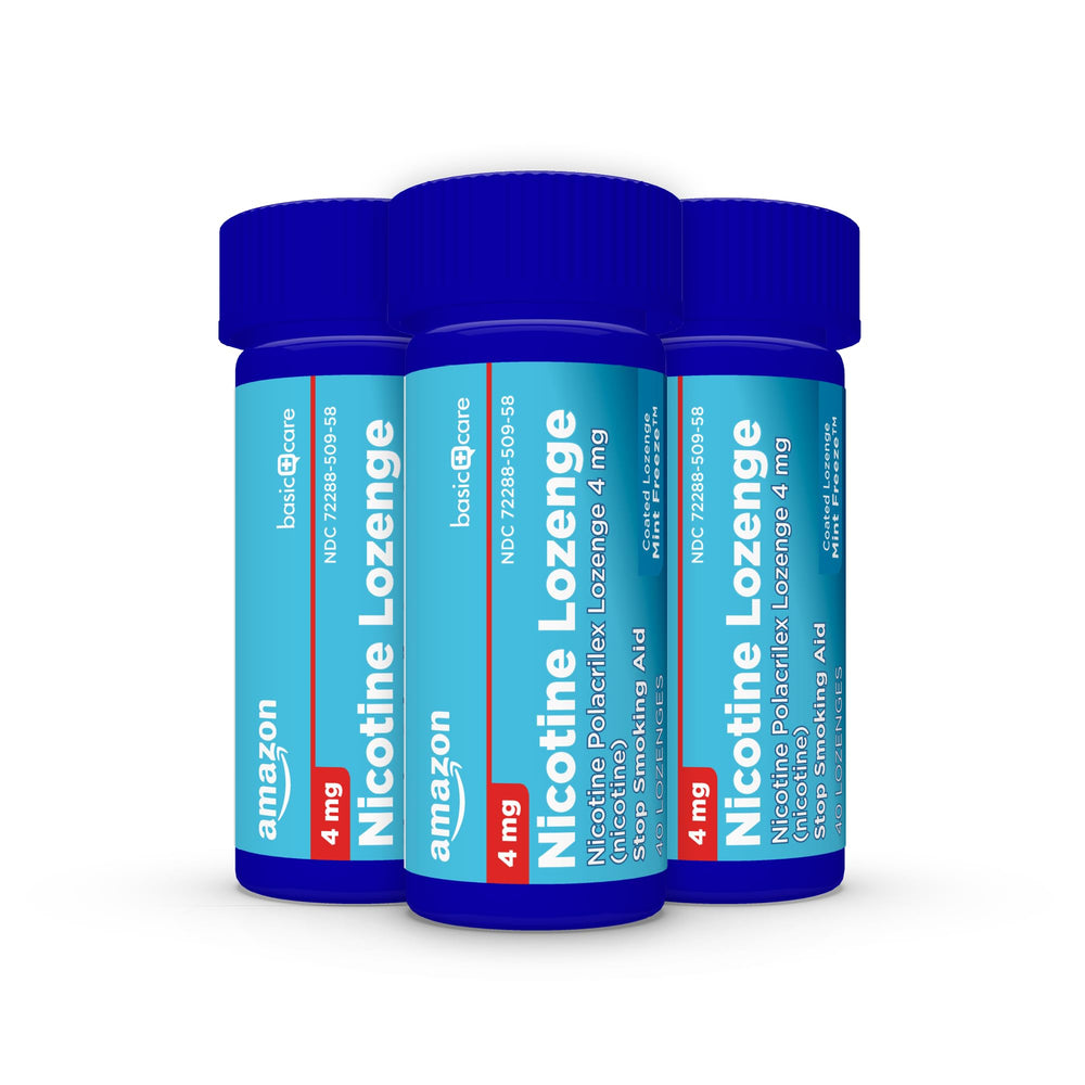 Amazon Basic Care ice mint flavor lozenge provides refreshing relief.