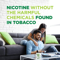 Mint-flavored dispensing image from Amazon Basic Care gum showing refreshing relief option