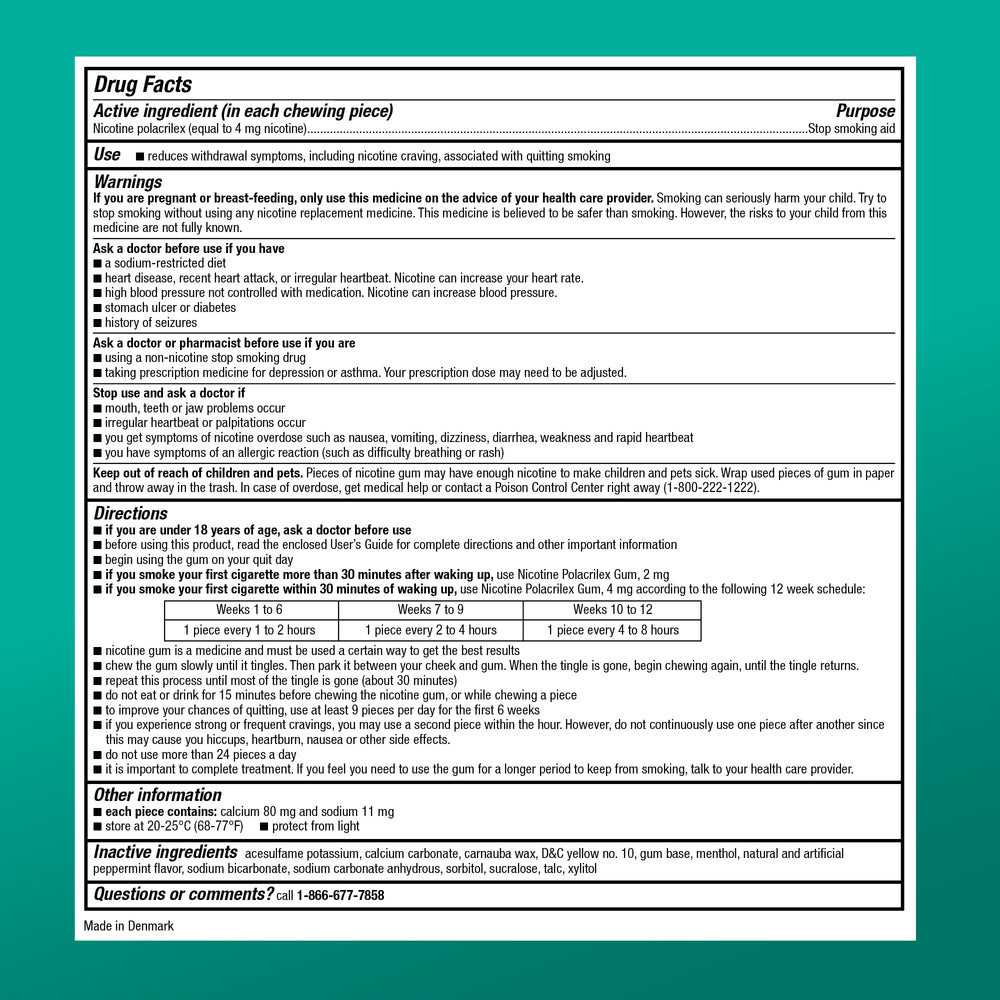 Amazon Basic Care 4 mg gum shown as an alternative to Nicorette