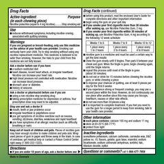 Amazon Basic Care nicotine gum 4mg holding gum demonstrates easy discreet craving relief.