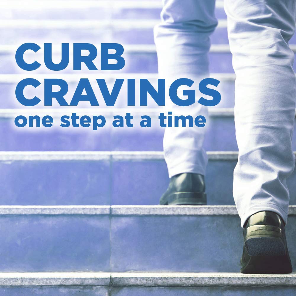 Amazon Basic Care 4 mg gum dispenser for on-the-go use.