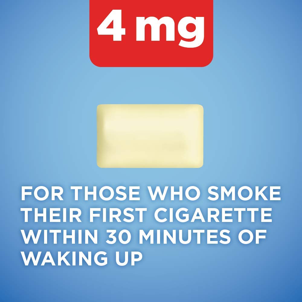 Amazon Basic Care 4 mg gum piece for quick relief between cravings.