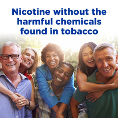 Amazon Basic Care nicotine gum 2 mg usage context on packaging.