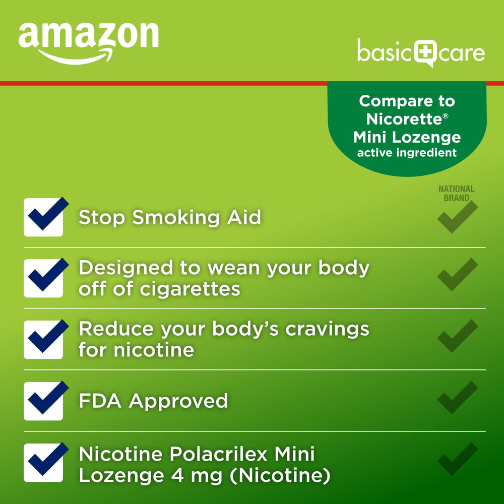 Amazon Basic Care 8-pack display carton for quit support 216 lozenges