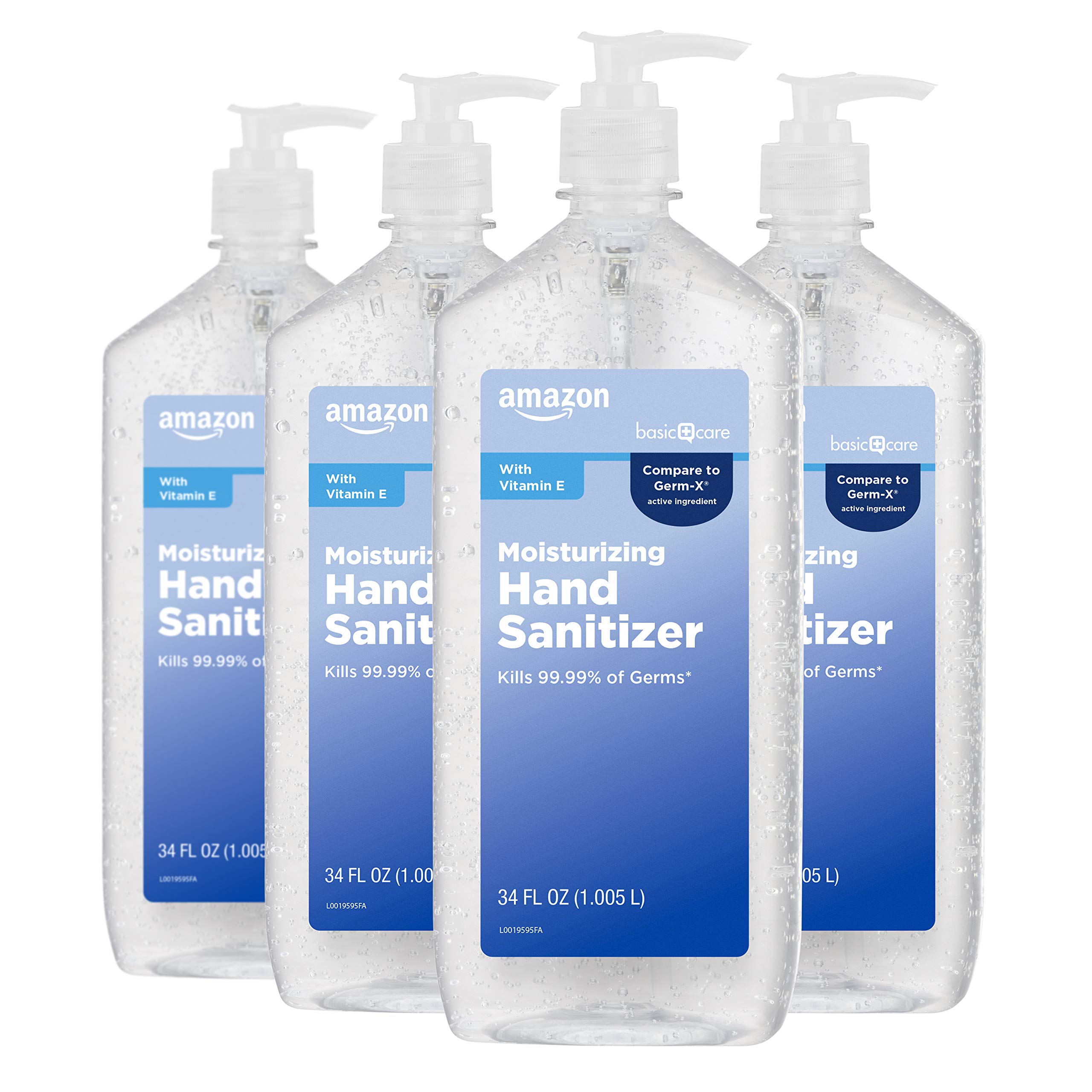 Amazon Basic Care Original Hand Sanitizer bottle, front view, for everyday hand hygiene.