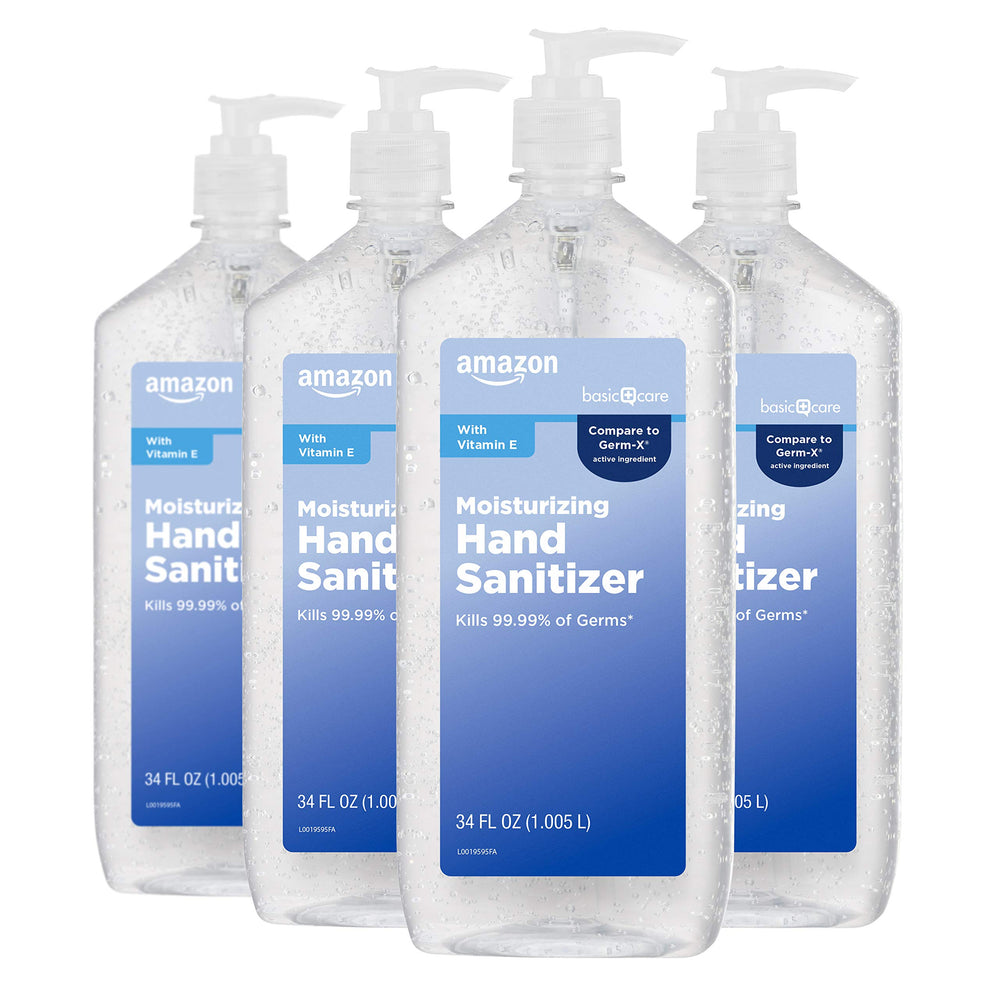 Amazon Basic Care Original Hand Sanitizer bottle, front view, for everyday hand hygiene.
