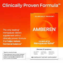 Amberen label detail shows drug-free ingredients suitable for daily routines.