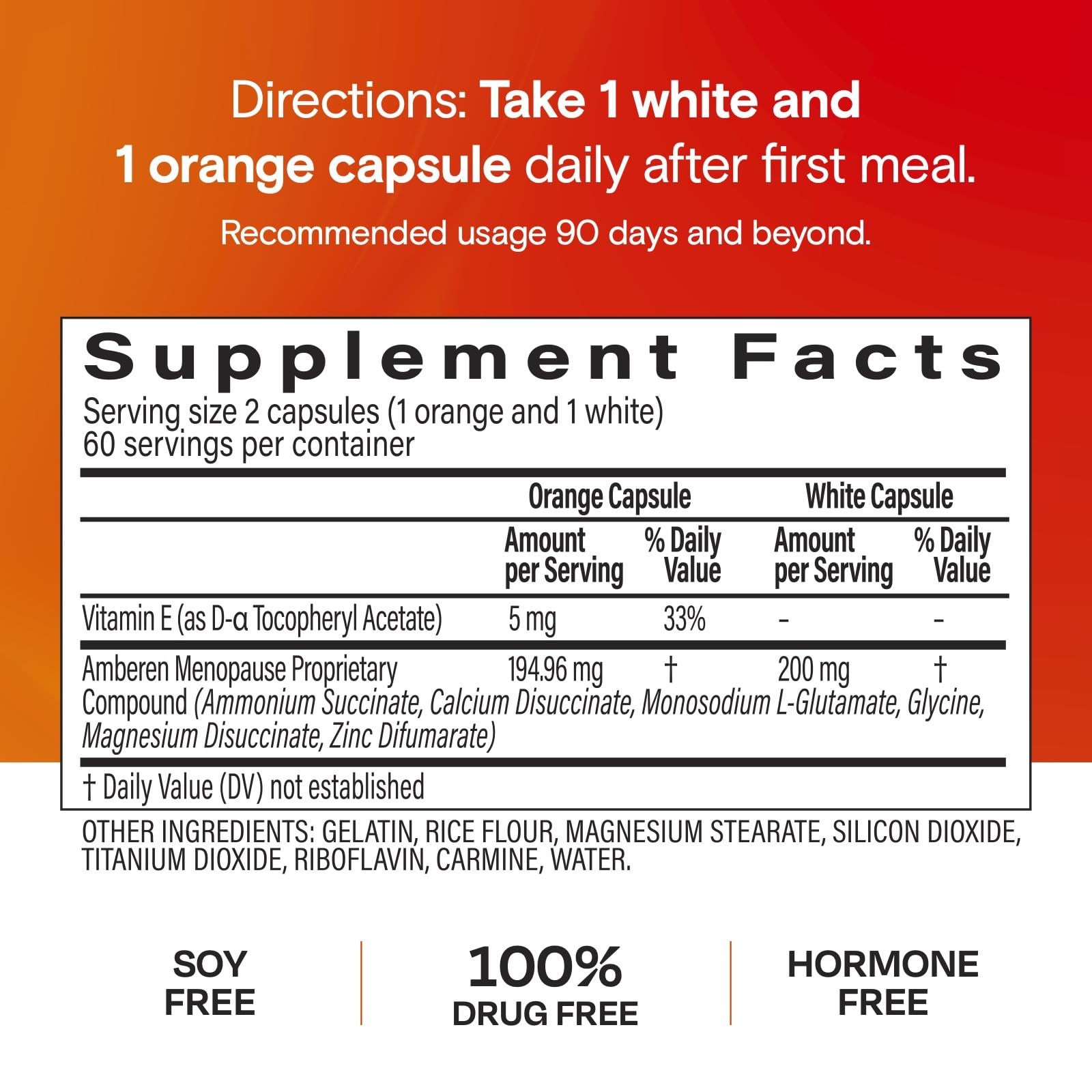 Amberen menopause supplement on nightstand suggests day and night support.