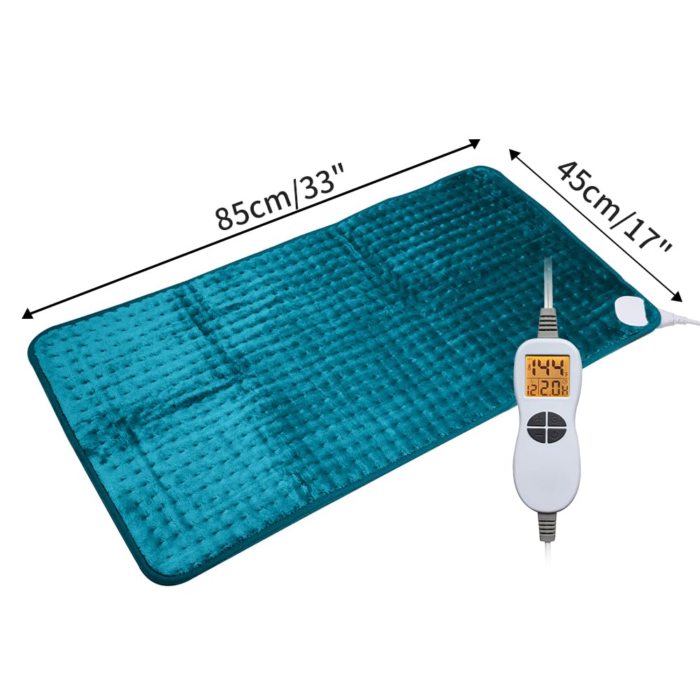 Ambershine XXXL heating pad control panel with LED screen allows easy adjustments.