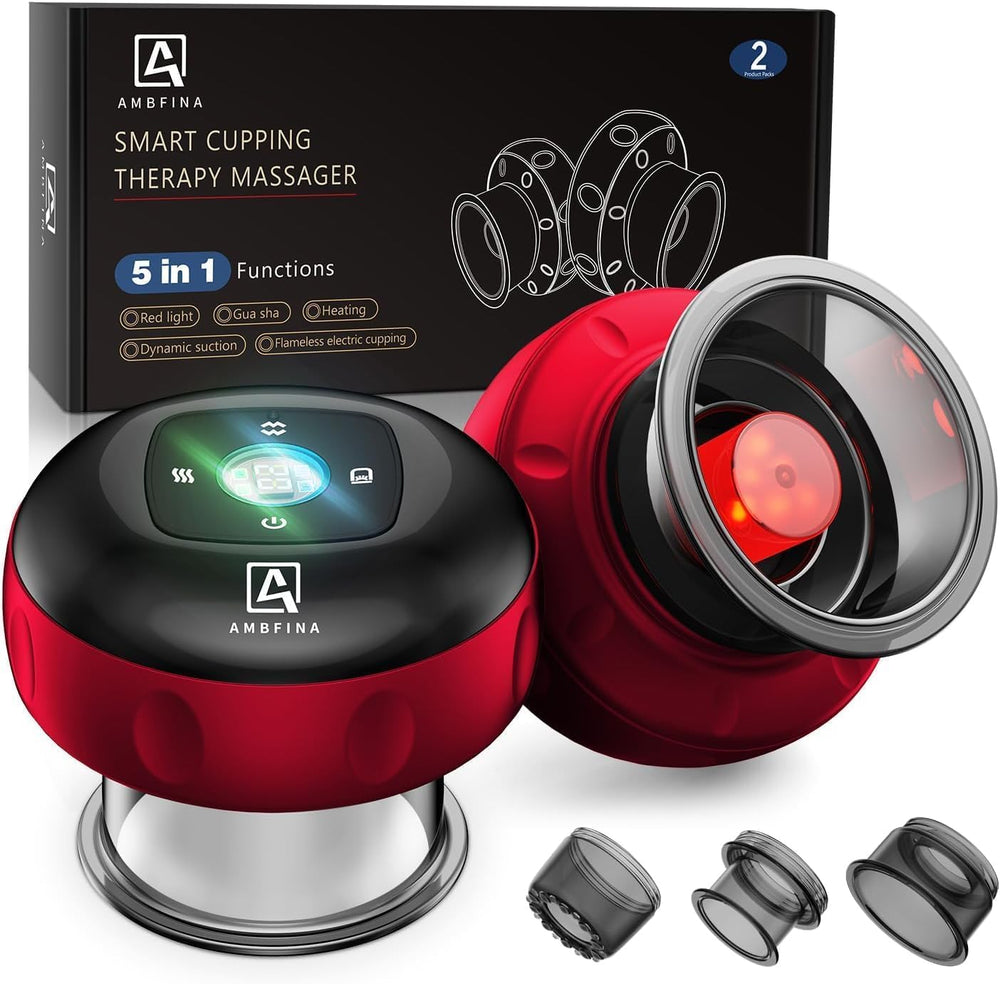 Ambfina 5in1 cupping kit packaging emphasizes compact home use and easy storage.