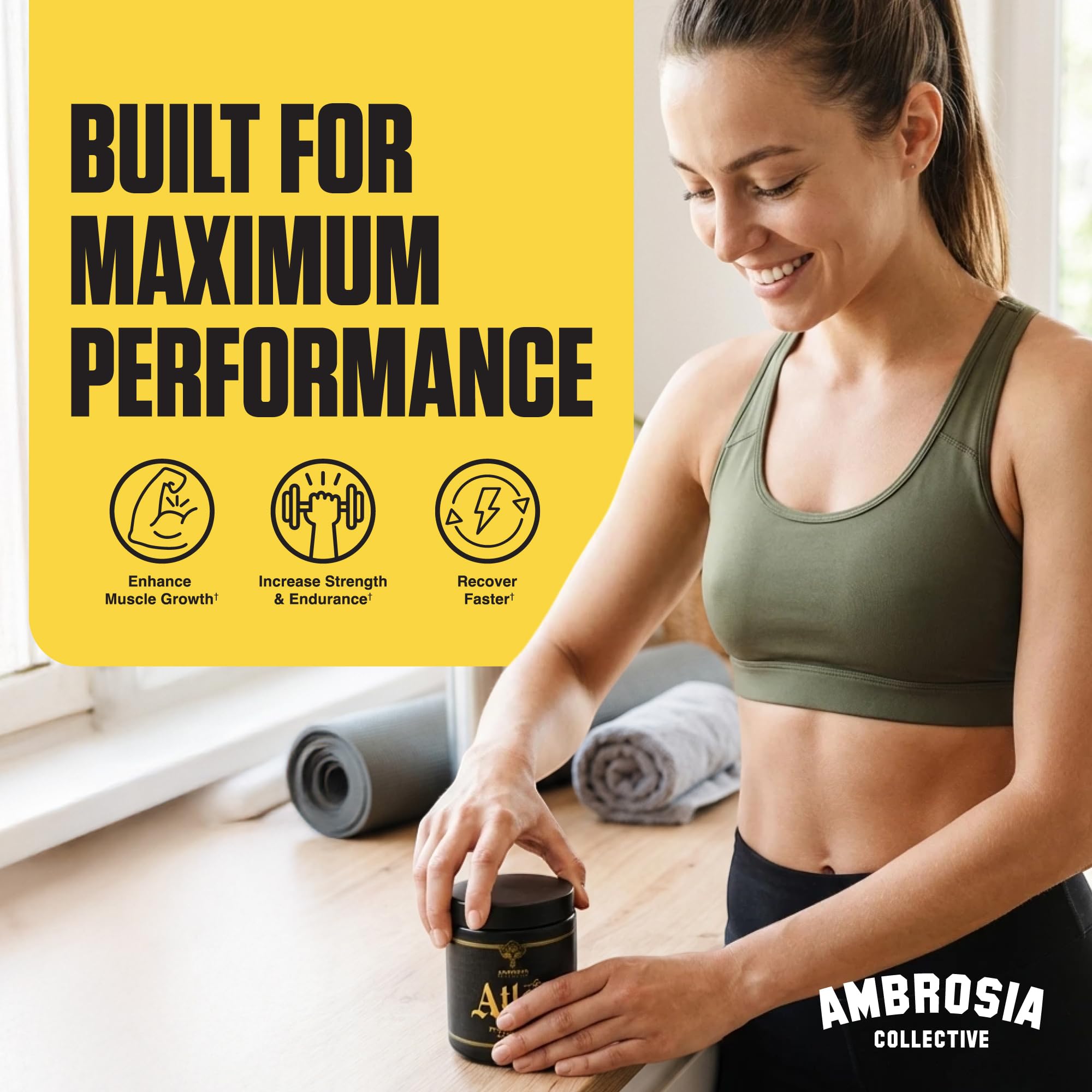 Ambrosia Atlas scoop being poured suggests easy mixing and quick use
