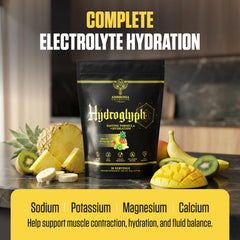 Closeup of Hydroglyph scoop highlighting the amino acid blend