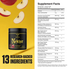 Illustration of Ambrosia Nektar ingredients showing 13 superfoods