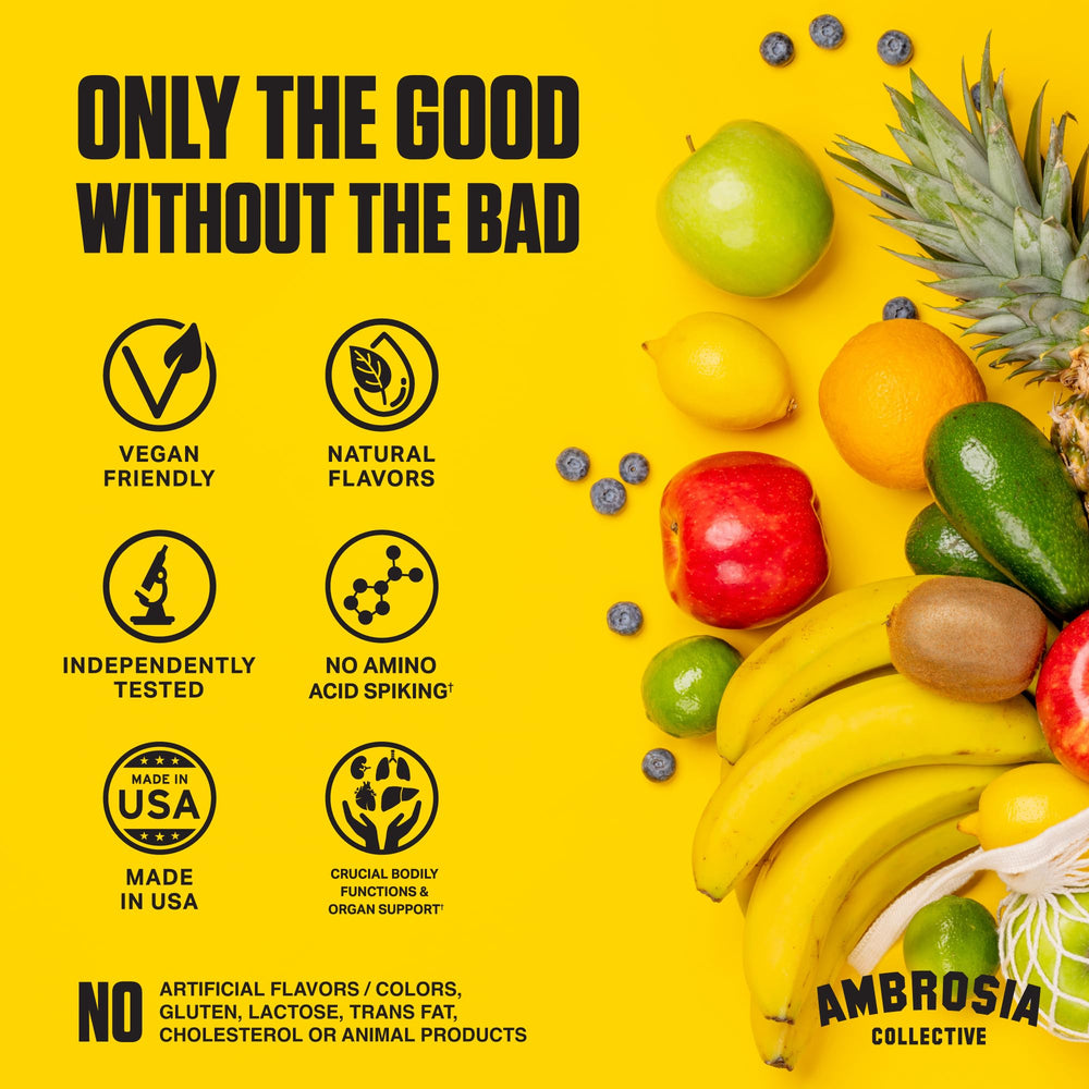 Open Ambrosia Nektar packaging revealing the 13-ingredient blend
