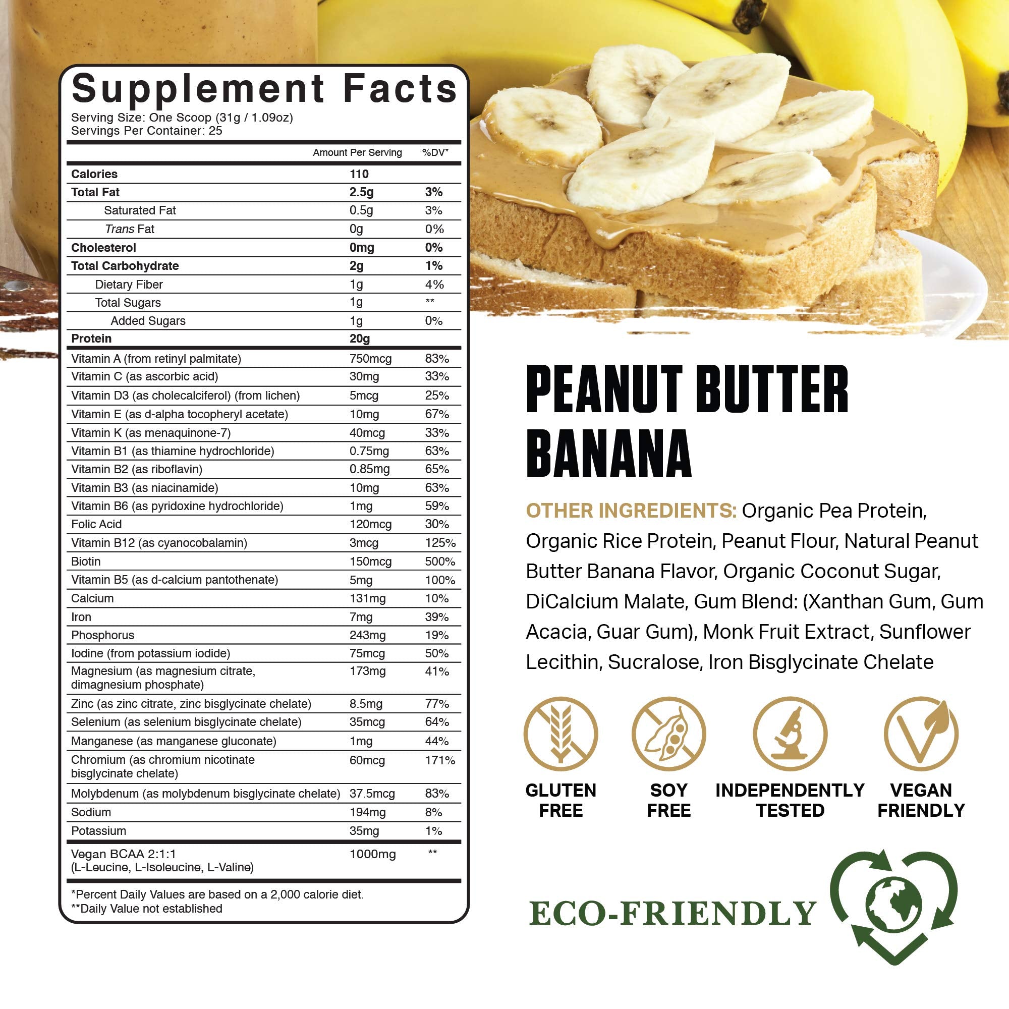 Ambrosia Planta dairy-free bottle label showcases plant-based protein with no added sugar.