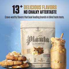 Ambrosia Planta ingredients chart highlights pea, brown rice, and sunflower proteins.
