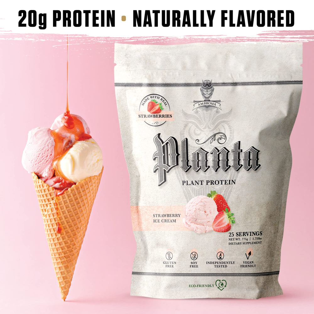 Ambrosia Planta no-added-sugar packaging shown on shelf