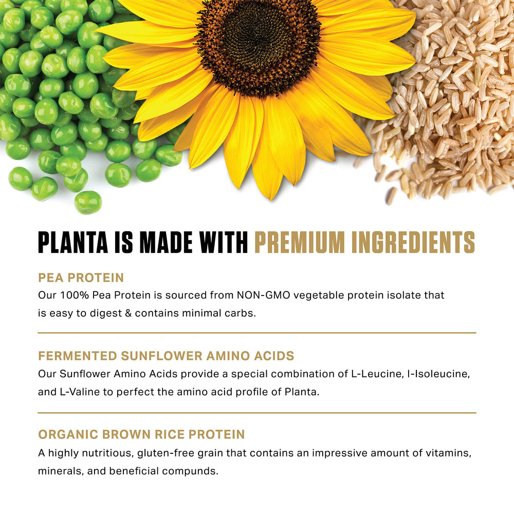 Ambrosia Planta packaging shows 25 servings for long-lasting protein supply.