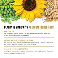 Ambrosia Planta packaging shows 25 servings for long-lasting protein supply.