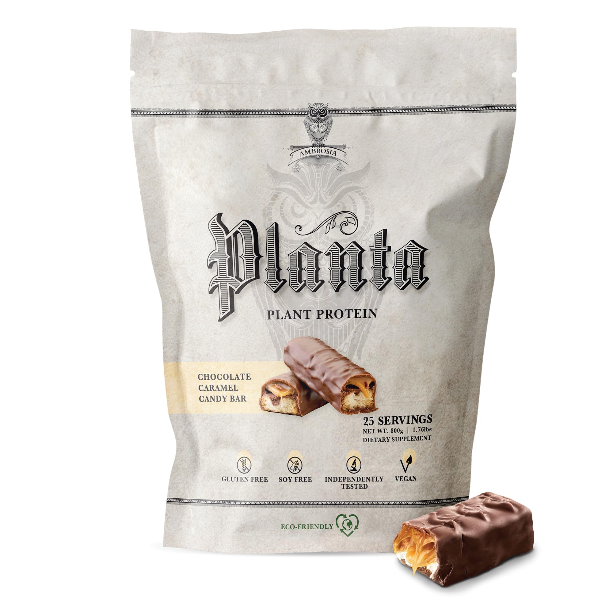 Ambrosia Planta scoop in a shaker for a quick plant-based protein boost