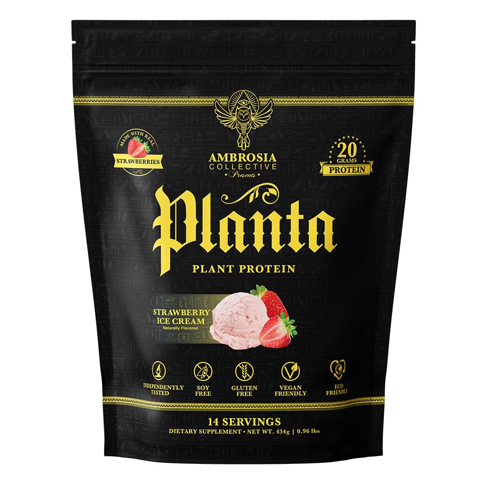 Ambrosia Planta strawberry-ice-cream powder for a delicious post-workout shake