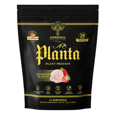 Ambrosia Planta strawberry-ice-cream powder for a delicious post-workout shake